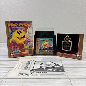 Pac-Man Tengen Black Game Cartridge for Nintendo NES Manual Included